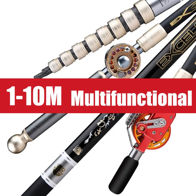 Fishing Rod Combo - High Carbon Variable 3.6-10M Multi Positioning