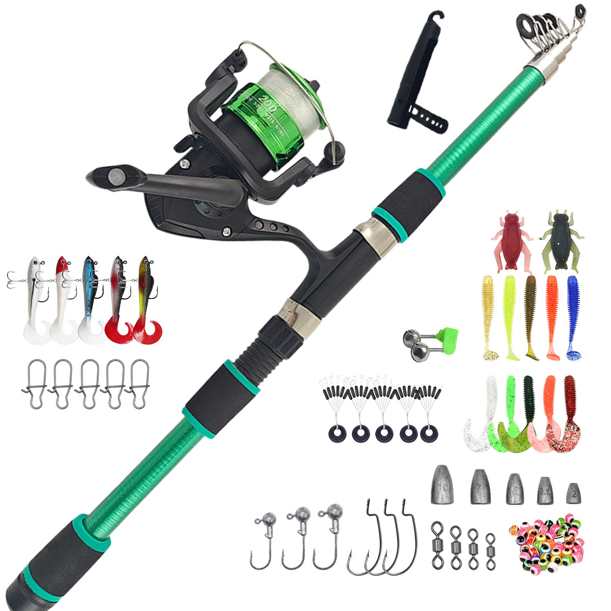 Portable Telescopic Fishing Ro – Fishing Rod Combo Bewertung und Preis