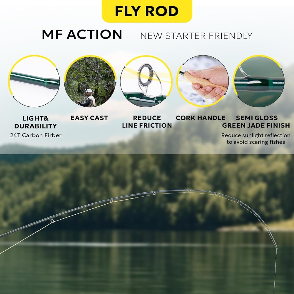 Fly Fishing Rod Combo Starter  – Fishing Rod Carbon Fiber Bewertung und Preis