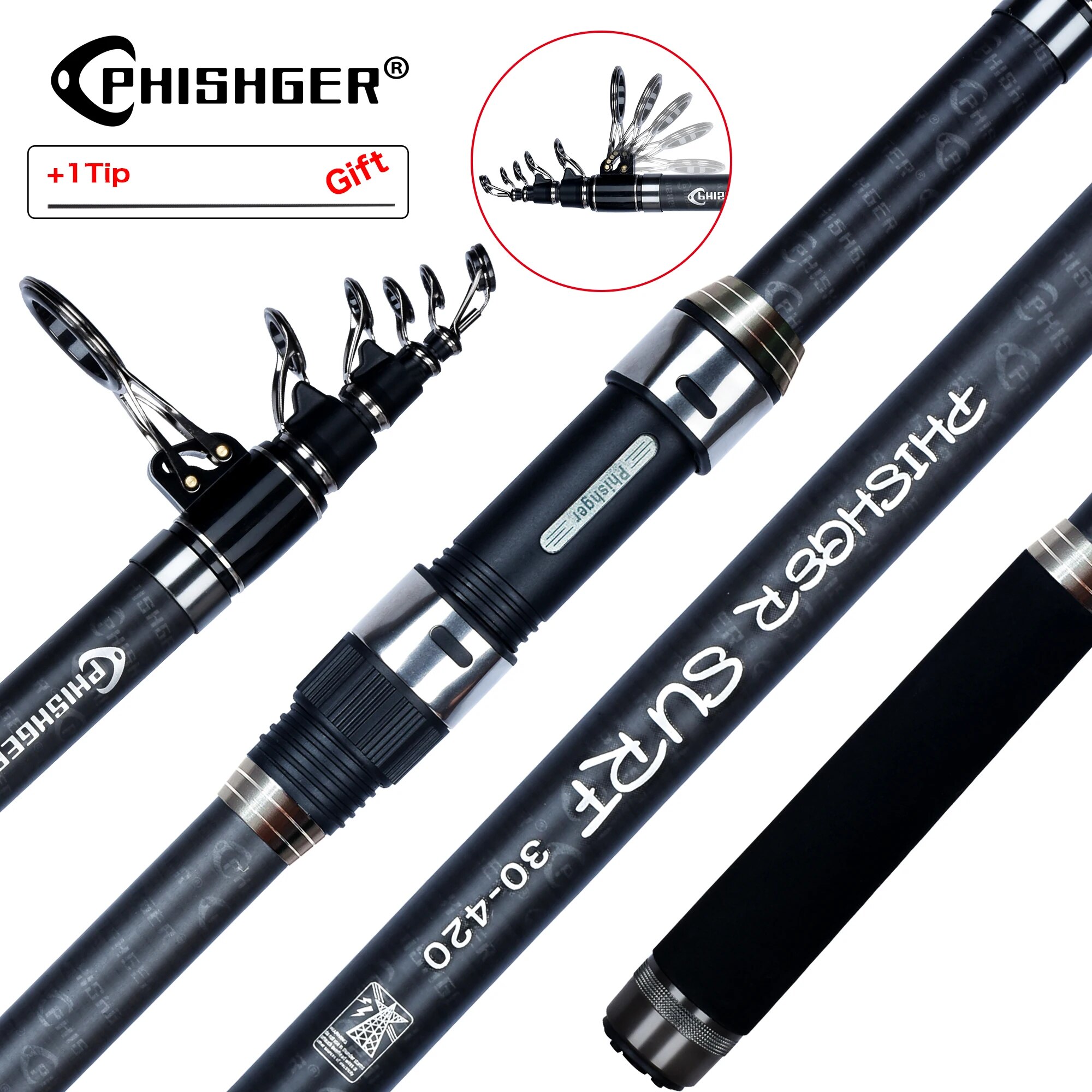 PHISHGER Telescopic Surf Spinn – Fishing Rod Surf Bewertung und Preis