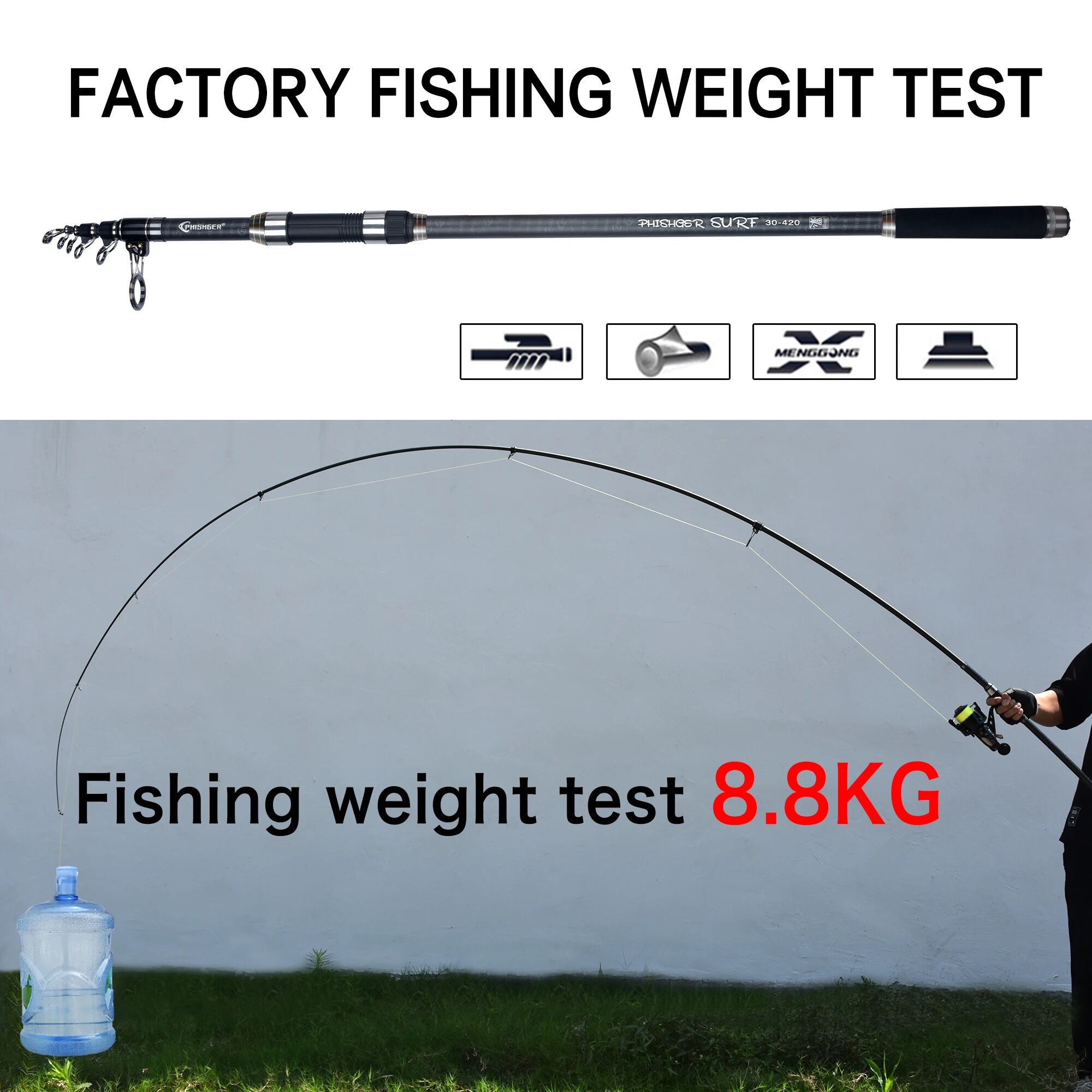 PHISHGER Telescopic Surf Spinn – Fishing Rod Surf Bewertung und Preis