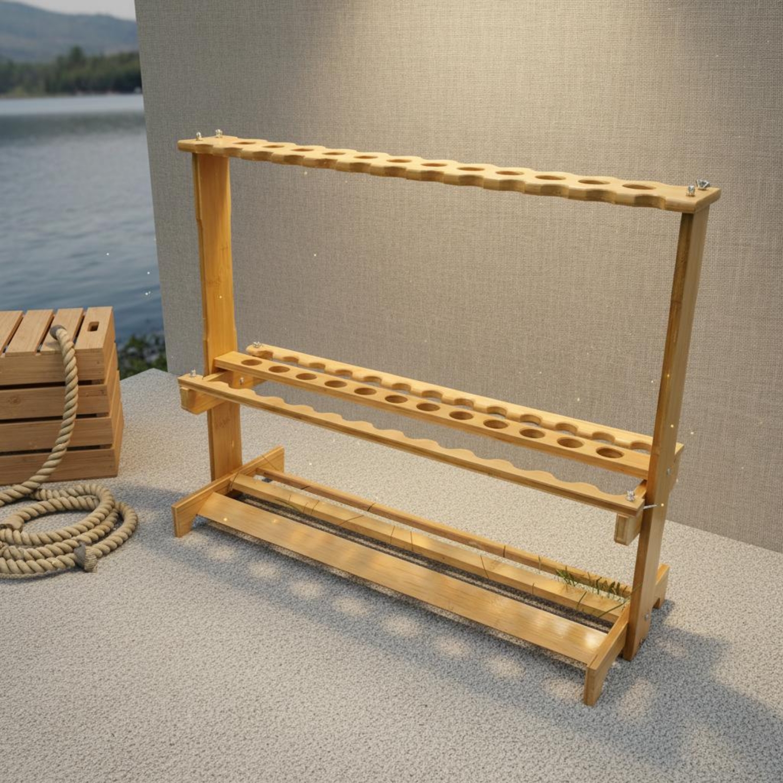 Bamboo Fishing Rod Rack Circul – Fishing Rod Rack Bewertung und Preis